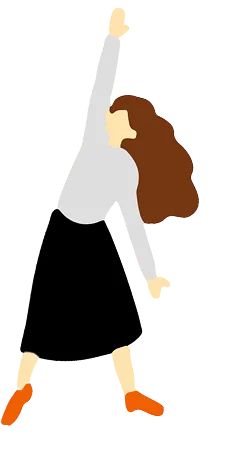 踊っている女性のイラスト