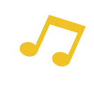黄色い音符のイラスト
