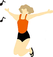 盛り上がっている女性のイラスト